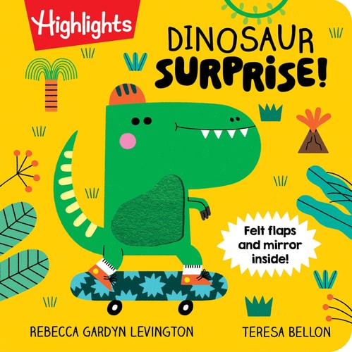 Dinosaur Surprise! Dino Book with Peekaboo Flaps and Mirror, Pop-Up Dinosaur Board Book for Babies and Toddlers to Laugh, Play and Build Fine Motor Skills