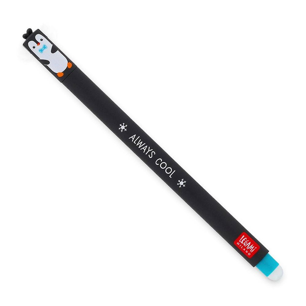 Legami Penguin Erasable Gel Pen - Turquoise Ink