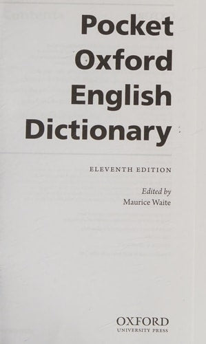 Pocket Oxford English Dictionary