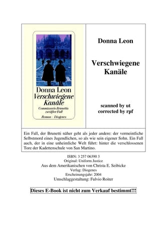 Verschwiegene Kanäle Commissario Brunettis zwölfter Fall ; Roman