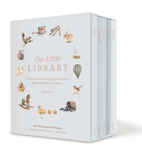 Our Little Library Vol. 3 Dinosaurs, Space, Tools, Bugs, and Sports Board Book Set for Boys & Girls