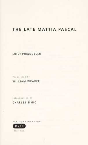 The Late Mattia Pascal
