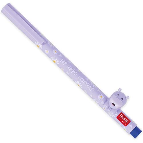 Penna gel decorata Legami Hippo
