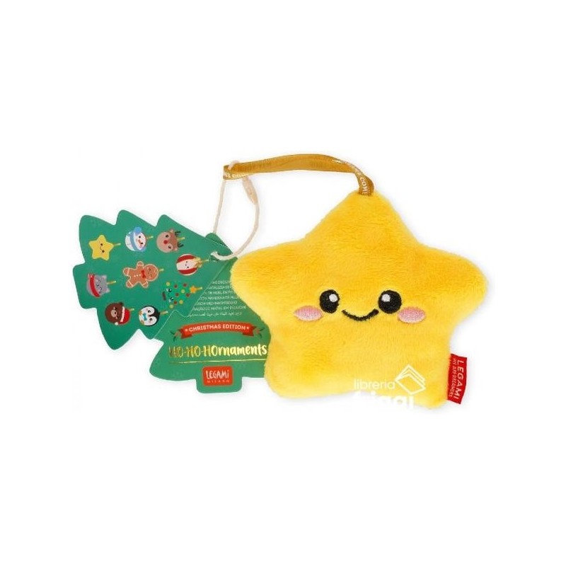 Legami - Decorazione Natalizia in Peluche Oh-Oh-Ornaments, Tema Star, Pallina di Natale, da Appendere all'Albero, in Poliestere, 9 x 10 x 4 cm