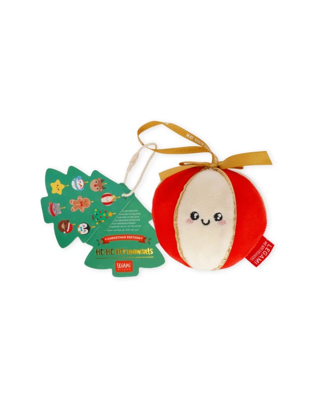 Legami - Decorazione Natalizia in Peluche Oh-Oh-Ornaments, Tema Ball, Pallina di Natale, da Appendere all'Albero, in Poliestere, 9 x 10 x 4 cm