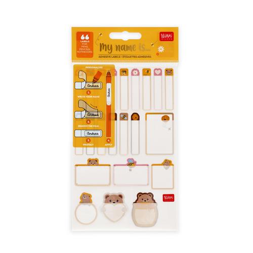 Set di 66 etichette adesive Legami My Name Is Orsetto Honey