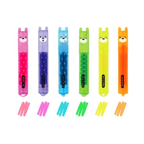 Set di 6 mini evidenziatori Legami teddys mood