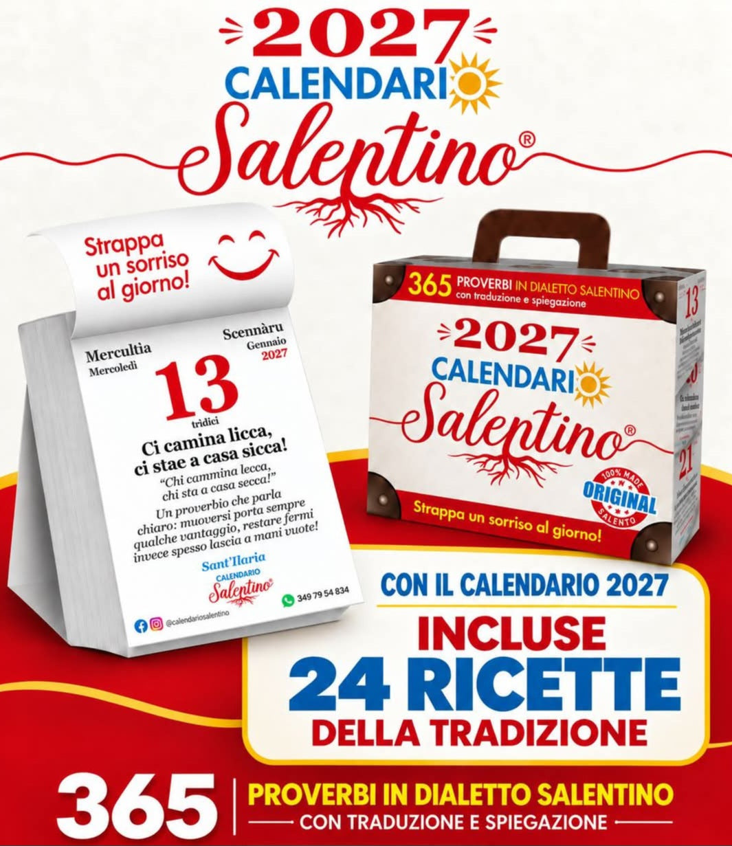 Calendario Salentino 2027 da tavolo con confezione a valigetta