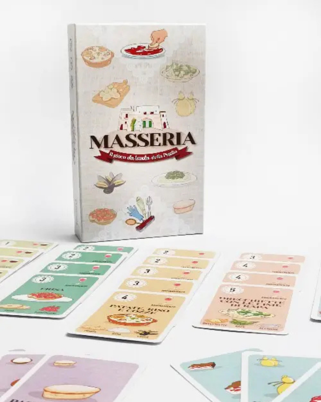 Masseria, gioco di carte sulla cucina pugliese: carte ingredienti e piatti tipici