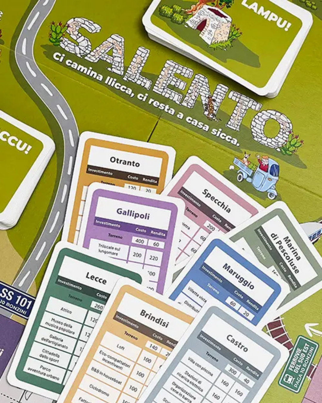 Salento, gioco da tavolo: tabellone e carte